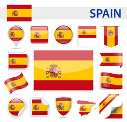 Spain Flag Vector Set