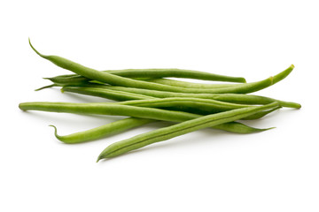 Green beans isolated on a white background.