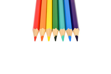 Color pencils on white background. Beautiful color pencils.Color pencils for drawing. Isolated.