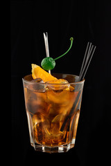 Cocktail on black background