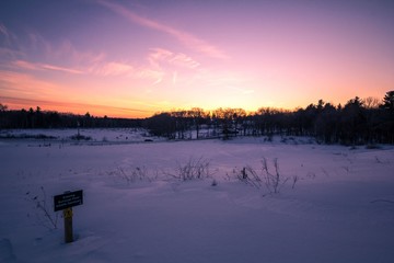 Sunset snow