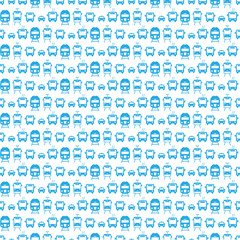 Seamless pattern with transport icons:car, tram, trolleybus, train.