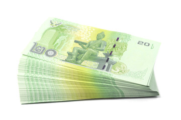 Thailand Twenty Baht Banknote.