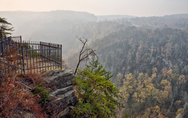 Overlook at Tallulah Gorge Viewing the Blue Ridge Mountains