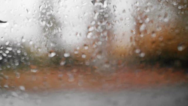 Raindrops on Window Slow Motion