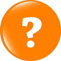 Question Mark Icon Web Button . Flat sign isolated on white background