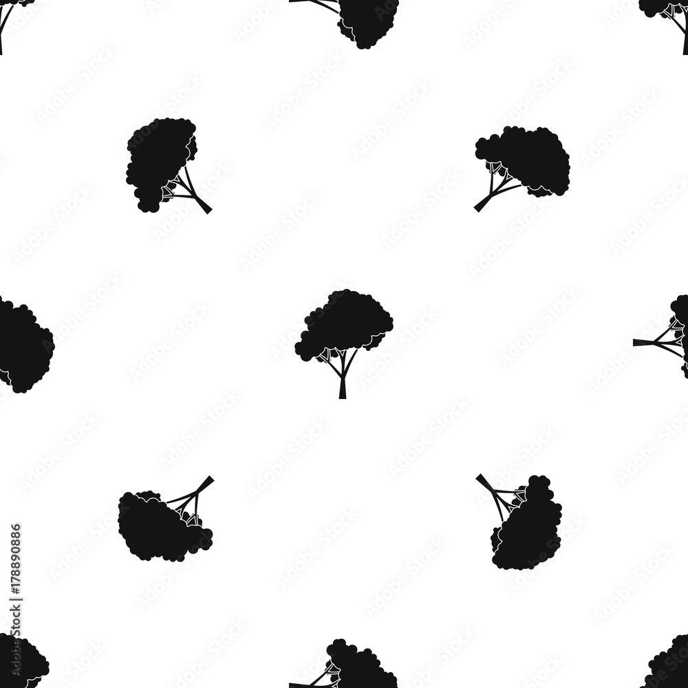 Poster tree with a rounded crown pattern seamless black
