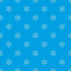 Ninja shuriken star weapon pattern seamless blue