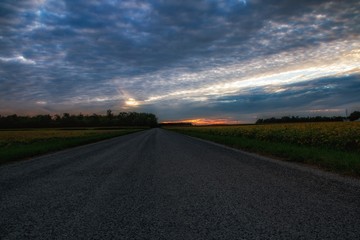Sunset on a Country Road
