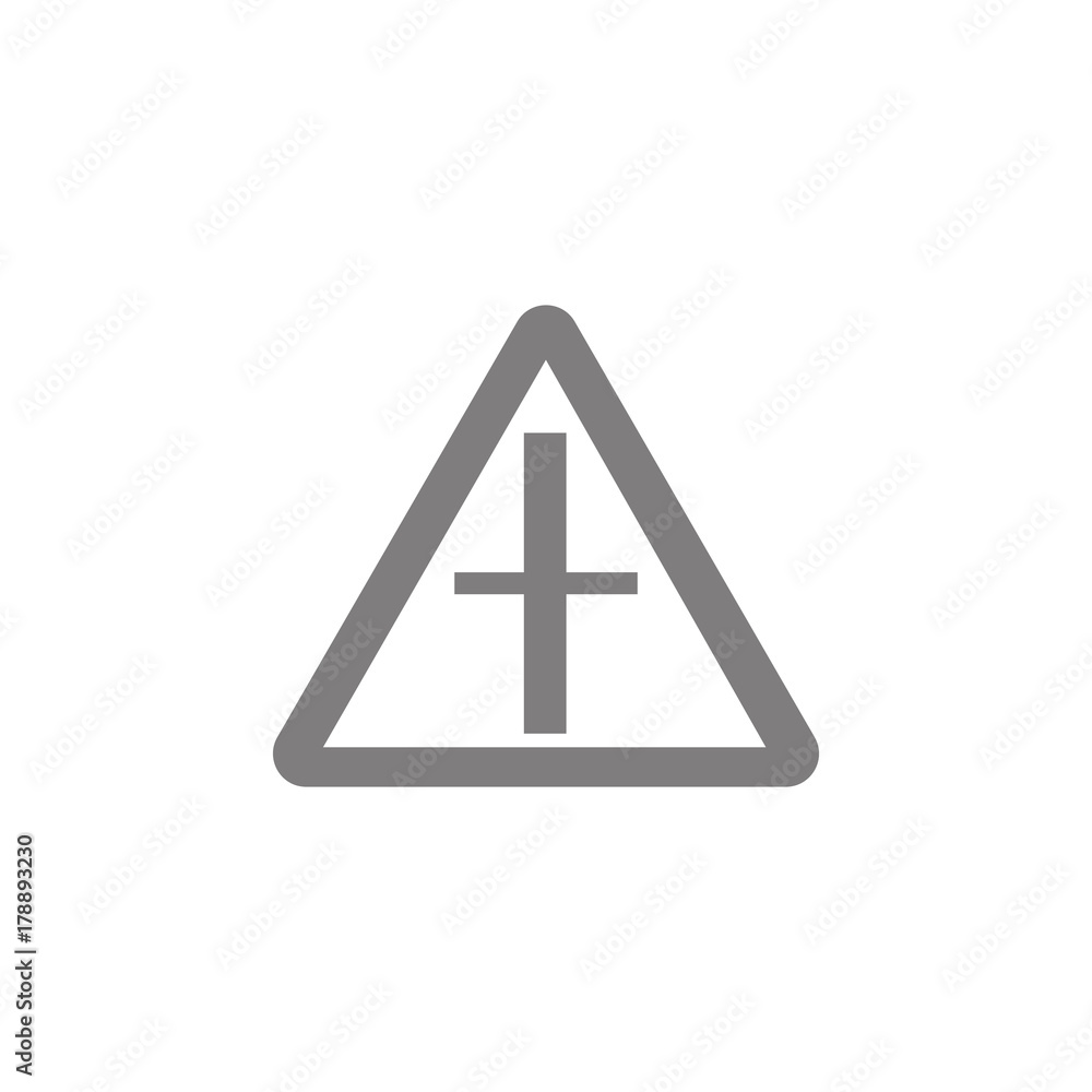 Poster road fork sign icon simple web black icon, can be used as web element icon