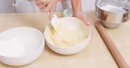 Mixing cookies dough at home