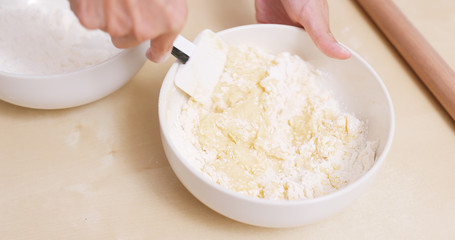 Mixing cookies dough