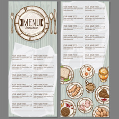 menu food restaurant template design hand drawing graphic 