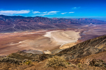Dantes View in Death Valley National Park California with blue s