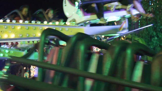 Amusement park at night - roller coaster