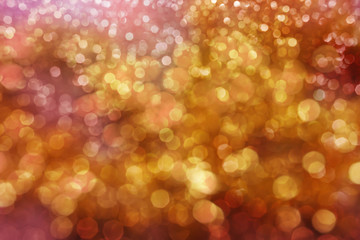 abstract colorful golden and pink bokeh texture background with glitter light for Christmas and new year background       