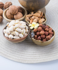 nuts. mixed nuts on the background