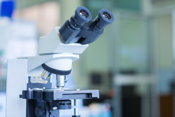 Fototapeta na wymiar Close up of Microscopes in Laboratory