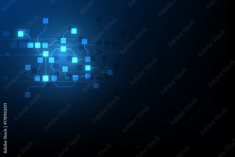 Poster abstract circuit networking blockchain concept background
