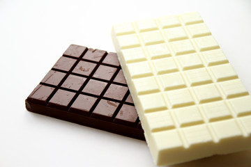 Chocolate bar background / chocolate bar made of dark chocolate, milk chocolate, and white chocolate