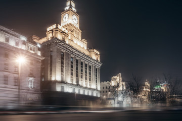 The busy streets of Shanghai at night