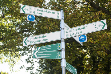 Straßenschild in Sagard auf Rügen