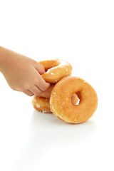 Fresh donut on white background