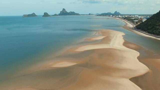 aerial view of prachuap khiri khan sea beach southern of thailand