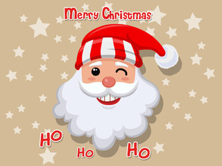 Merry Christmas santa claus on a color background. Happy New Year and decoration element