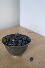 Blueberries in a Cup in a Corner