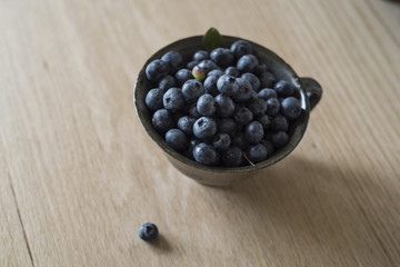 Looking Down on Blueberries in a Cup