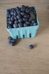 Blueberries in Paper Basket Vertical
