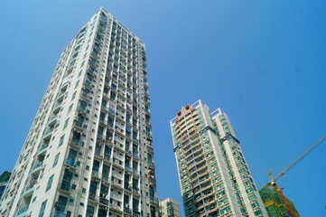 Exterior of high-rise residential building