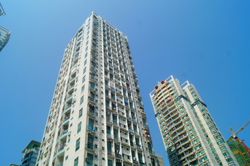Fototapeta na wymiar Exterior of high-rise residential building