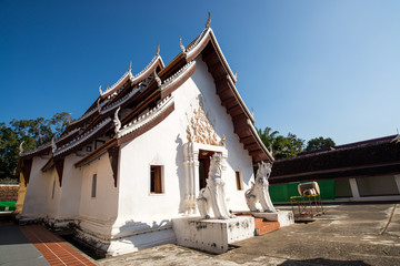 white church in the temple (north of Thailand)