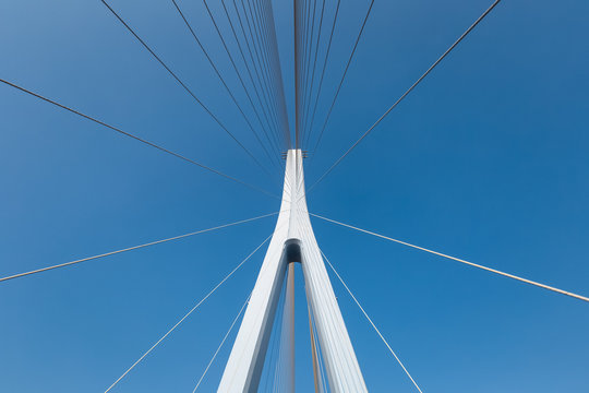 Fototapeta cable-stayed bridge closeup