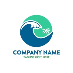 water park logo. vector. editable.