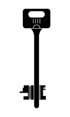 The key to the apartment or house. Flat icon, object on a white background.