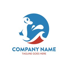 water park logo. vector. editable.