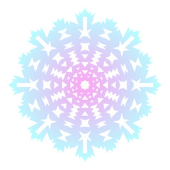 Color snowflake, lace. Color illustration on white background.