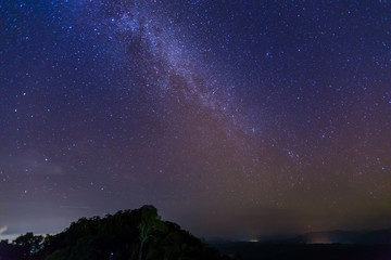Pha Hua Singhs at Doi Samer Daw, Night photography of milky way in Sri Nan national park, Thailand