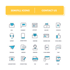 Line icons set. Contact Us