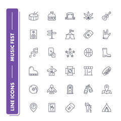 Line icons set. Music festival