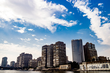 Buildings on background in Cairo, Egypt