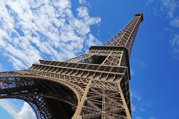 Sunny Paris. Eiffel Tower on a sunny day.