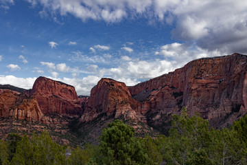 Panoramic view Kolob Canyons, a section of Zion National Park in Utah.