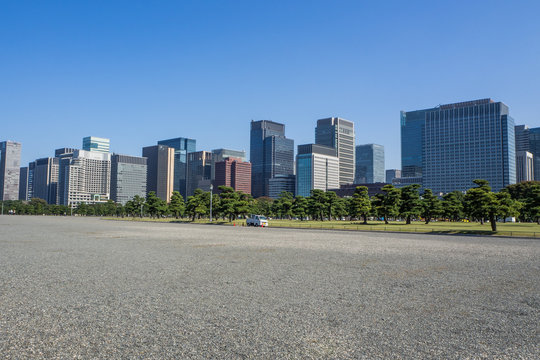 CITY Buildings front Tokyo Imperial Palace ,Tokyo Imperial Palace  : 26 OCTOBER 2017