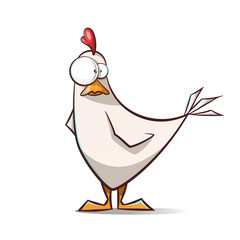Funny, cute cartoon hen characters. Vector eps 10