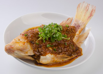 fish. steamed fish chinese style