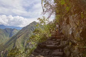 Man stand on road cliff